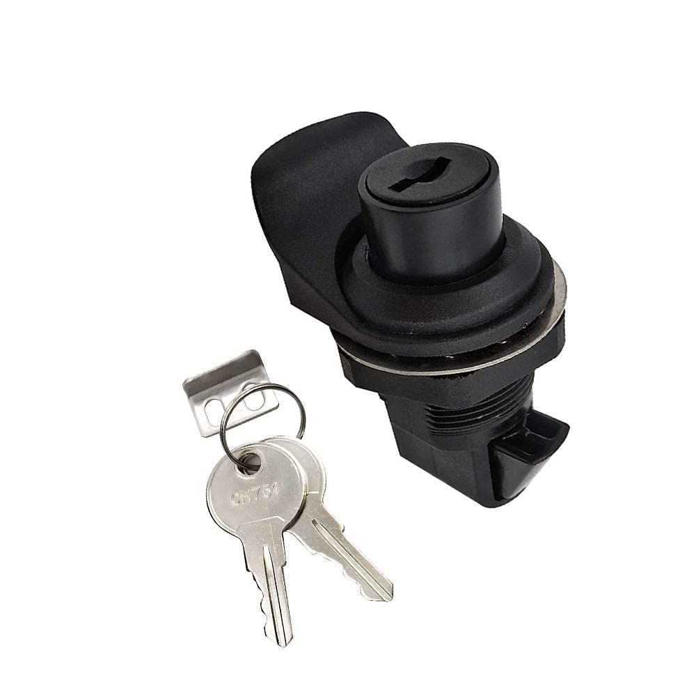 2Pcs Push Button Series Plastic & Metal To Close Latch With Locking For Marine Boat Tool Box, Glove Box