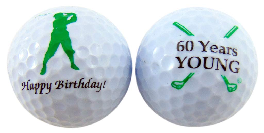 Westmon Works Happy 60Th Birthday Golf Ball Gift Pack Sixty Years Young, Set Of 2 Balls