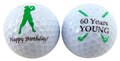 Westmon Works Happy 60Th Birthday Golf Ball Gift Pack Sixty Years Young, Set Of 2 Balls