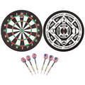 Gse 18'' Dartboard Game Set With Six 17G Steel Tip Darts, 2-In-1 Double Sided Bound Paper Baseball And Dart Board Games Set, Exc