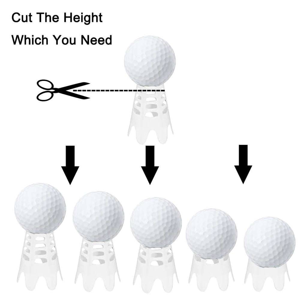 Ruyshu Golf Simulator Tees for Mat, Plastic Indoor Golf Tees for Winter Turf and Driving Range, Pack of 10 Tall & 10 Short (Whit