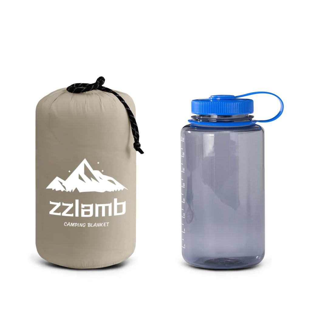 Zzlamb Camping Blanket For Adults, Compact Lightweight Soft Puffy Blanket Water-Repellent, Packable Warm Quilt Down Alternative