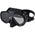 Akona Tobago Scuba And Snorkeling Dive Mask With Clear Silicone Skirt And Single Tempered Lens (Black Silicone)