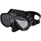 Akona Tobago Scuba And Snorkeling Dive Mask With Clear Silicone Skirt And Single Tempered Lens (Black Silicone)
