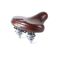 UNISTRENGH Vintage Classic Bicycle Saddle Brown Faux Leather Saddle Coil Spring Rivets Bike Seat with Seatpost Clamp (Brow #2)