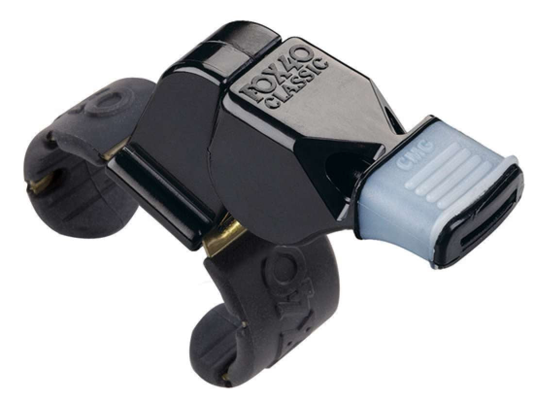 Fox 40 Classic Cmg Official Finger Grip Whistle , Black