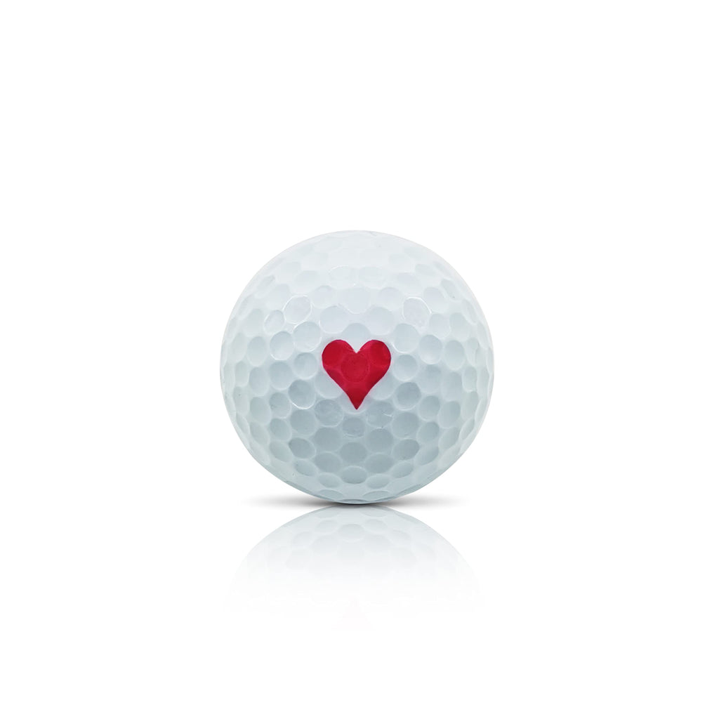 Swvl Sports Golf Ball Stamp Marker Multiple Designs Faces, Emojis Icons & More (Heart)