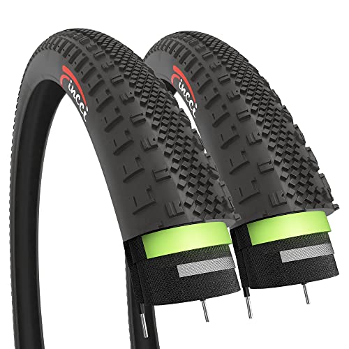 Fincci Pair Bike Tires 700X38C 40-622 With 1Mm Antipuncture Protection For Electric Road Gravel Mtb Mountain Hybrid Bike Bicycle
