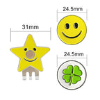 Pinmei Flower Golf Ball Marker With Golf Hat Clip For Your Friend (Yellow Smile)