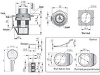 Owach Push Button Latch For Marine Boat Tool Box, Glovebox, Radio Box, Electronic Box,Replace Soutcho 93-304 Series, 0.00''-0.41