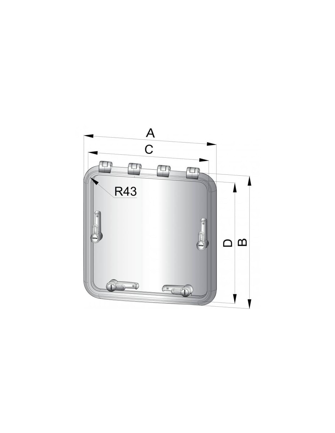 Vetus Magnus Deck Hatch, 18''X12.8'', Silver