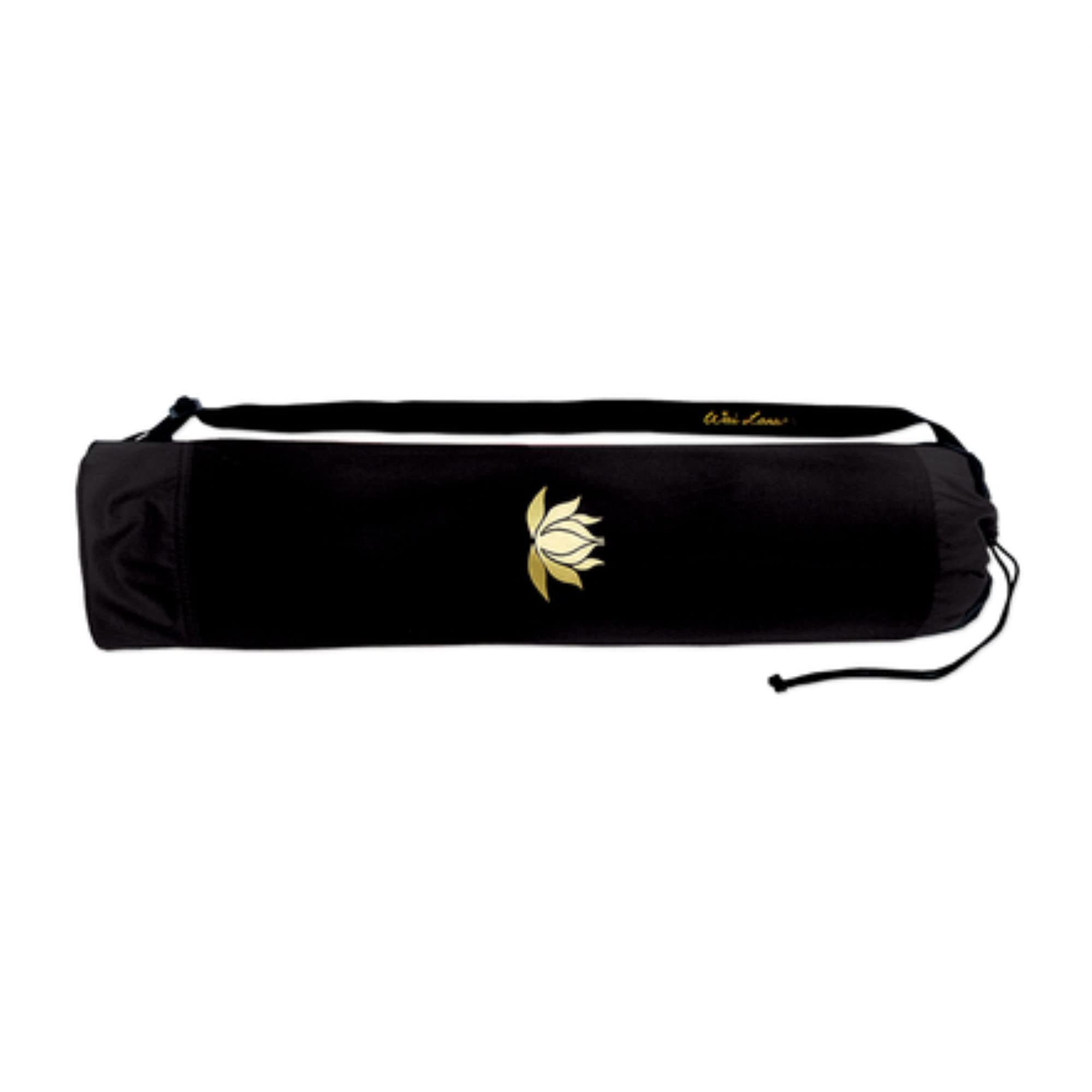 Wai Lana Yoga And Pilates Tote (Diameter: 27'' L X 6'') - Color: Black With Gold Lotus- Fits Most Mats, Durable, Easy To Carry