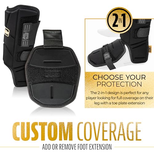 Franklin Sports Baseball + Softball Leg Guard - Prt Series Youth Shin + Foot Shield For Batting - Protective Leg + Ankle Guard W