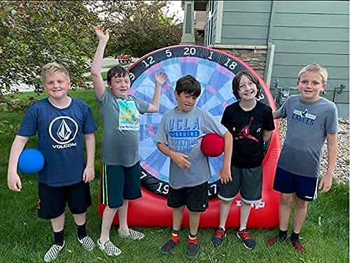 Zastic! The Original Giant 6Ft Tall Inflatable Kick Darts Game  Jumbo Outdoor Soccer Target Board For Back Yard Games Activity