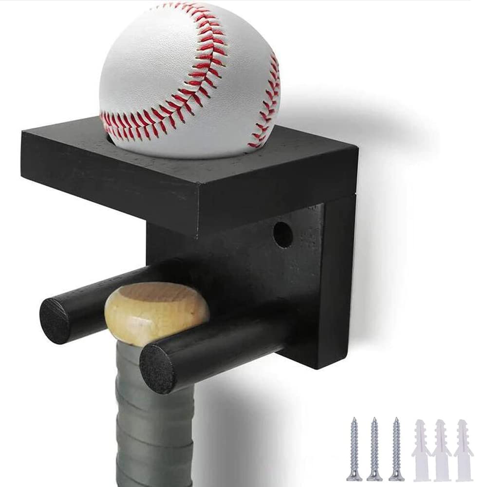 JOINSI 1 Pack Baseball Bat Holder Wall Mount Display Stand Hanger, Softball Storage Rack