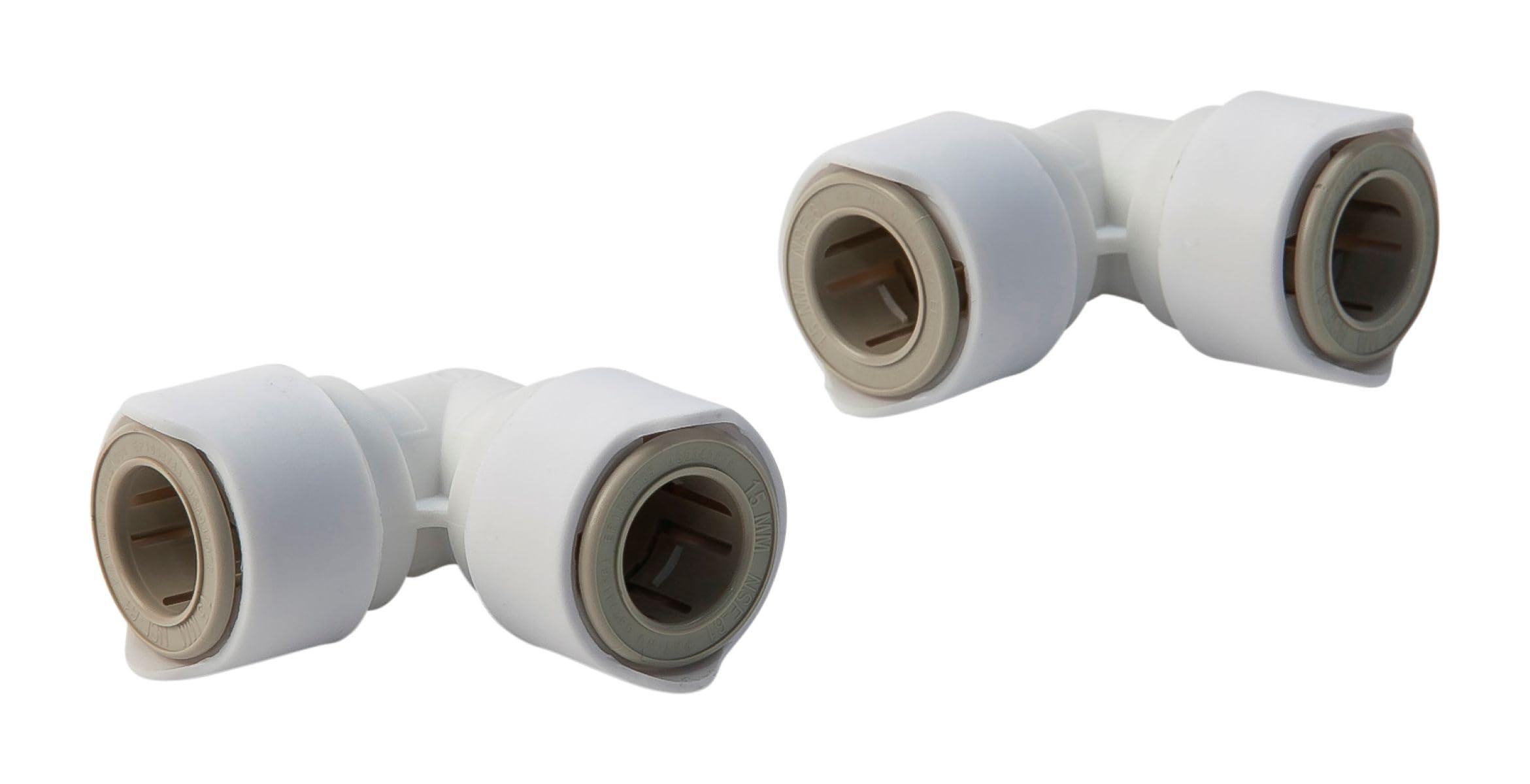 Whale Quick Connect (Push-Fit) Plumbing Fitting - Equal Elbow Adapter 15mm-15mm, Pack Size 1 x 2, WX1503