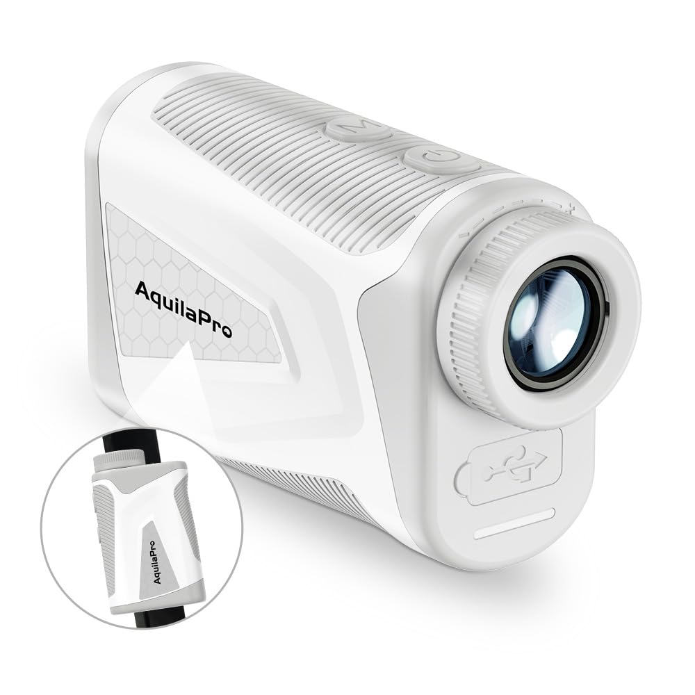 AquilaPro Mini4 Golf Rangefinder with Slope, Newly Upgraded Magnet, 1,000 Yards Range Finder Golf, 0.5 Yard Accuracy, 7X Magnifi