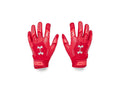 Under Armour Boys' Pee Wee F9 Football Gloves, (600) Red/Beta/Metallic Silver, One Size Fits Most