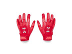 Under Armour Boys' Pee Wee F9 Football Gloves, (600) Red/Beta/Metallic Silver, One Size Fits Most