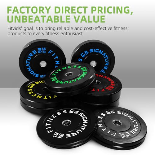 Fitvids Olympic Bumper Plates Set, 2'' Weight Plates For Strength Training & Weightlifting, Pair Of 55Lbs, Multiple Packages
