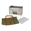 UCO Flatpack Smokeless Firepit and Grill -Portable Firepit- Stainless Steel- Woodburning- for Picnics, Beach, Backyard, and Camp