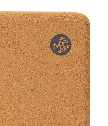Manduka Cork Lean Yoga Block - Resilient Sustainable Material, Portable, Comfortable, Easy to Grip Fitness, Yoga Exercise & Pila