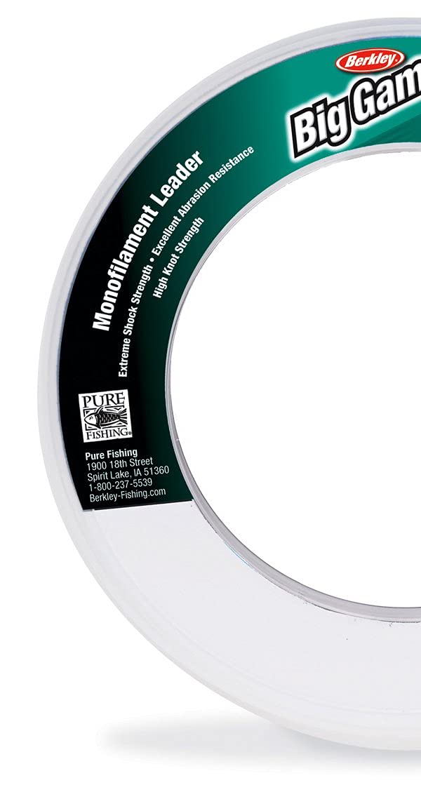 Berkley Trilene Big Game Monofilament Leaders, Clear, 40lb | 18.1kg, 55yd | 50m Fishing Line, Suitable for Saltwater Environment