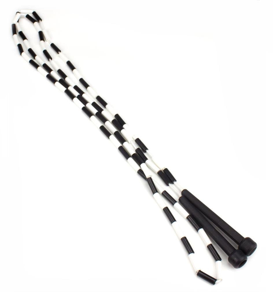 Black And White 7-Foot Jump Rope With Plastic Segmentation By K-Roo Sports