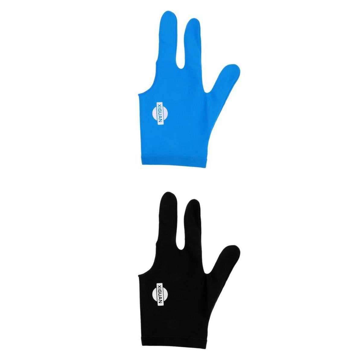 Merishopp 2X Snooker Billiard Pool Cue Glove Left Hand 3 Finger Accessory Blue & Black | Sports Equipment | Outdoor Sports Gear