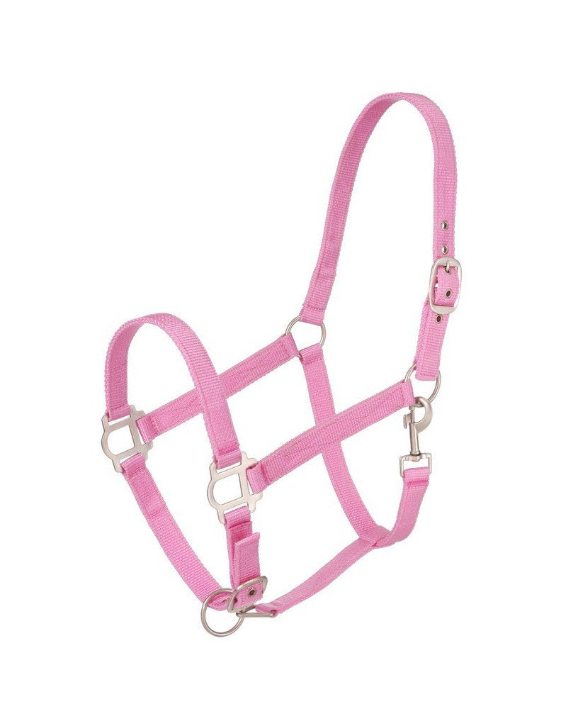 Tough 1 Nylon Halter with Satin Hardware, Pink, Horse