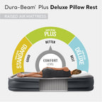 Intex 64135Ed Dura-Beam Plus Deluxe Pillow Rest Air Mattress: Fiber-Tech - Queen Size - Built-In Electric Pump - 16.5In Bed Heig