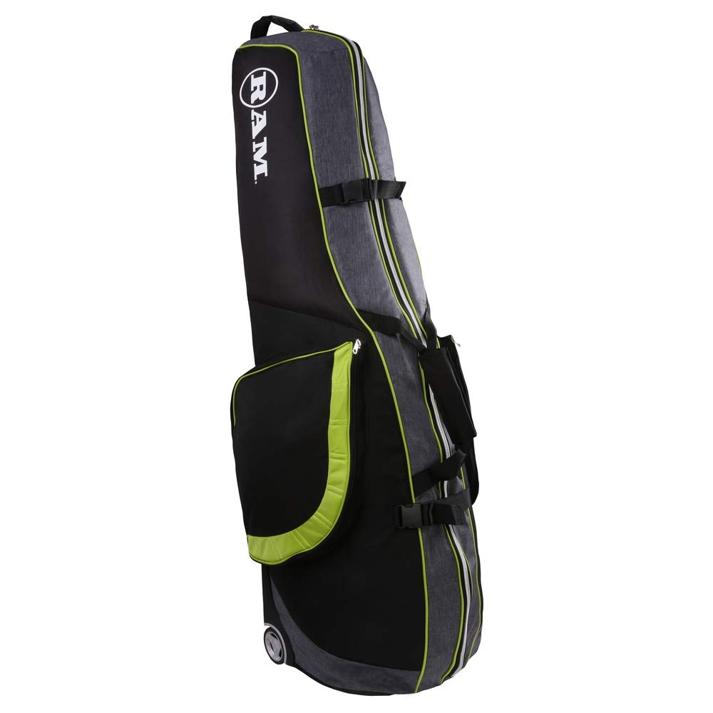 Ram Fx Golf Travel Cover Deluxe Padded Wheeled Flight Bag Neon