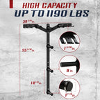 Yes4All 6 Pegs & 4 Barbell Storage Racks Load Up To 1190 Lbs - Wall Mounted Weight Plate Tree & Barbell Holder