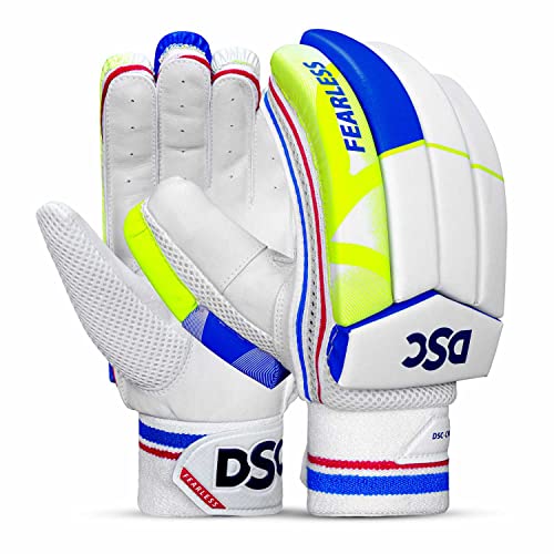 DSC Intense Attitude Leather Cricket Batting Gloves for Mens, Size  Youth, Right Hand