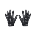 Under Armour Boys' F9 Nitro Football Gloves, (001) Black/Castlerock/Metallic Silver, Large