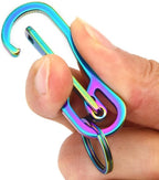 2 Pack Carabiner Clip Retractable Ring Set Titanium Keychain Quick Release Hooks For Men Women