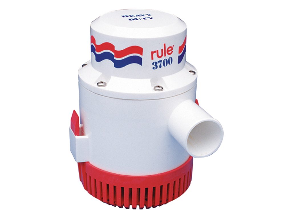 Rule 16A 3700 Gph Heavy Duty Bilge Pump, Non-Automatic, 24 Volt , White/Red