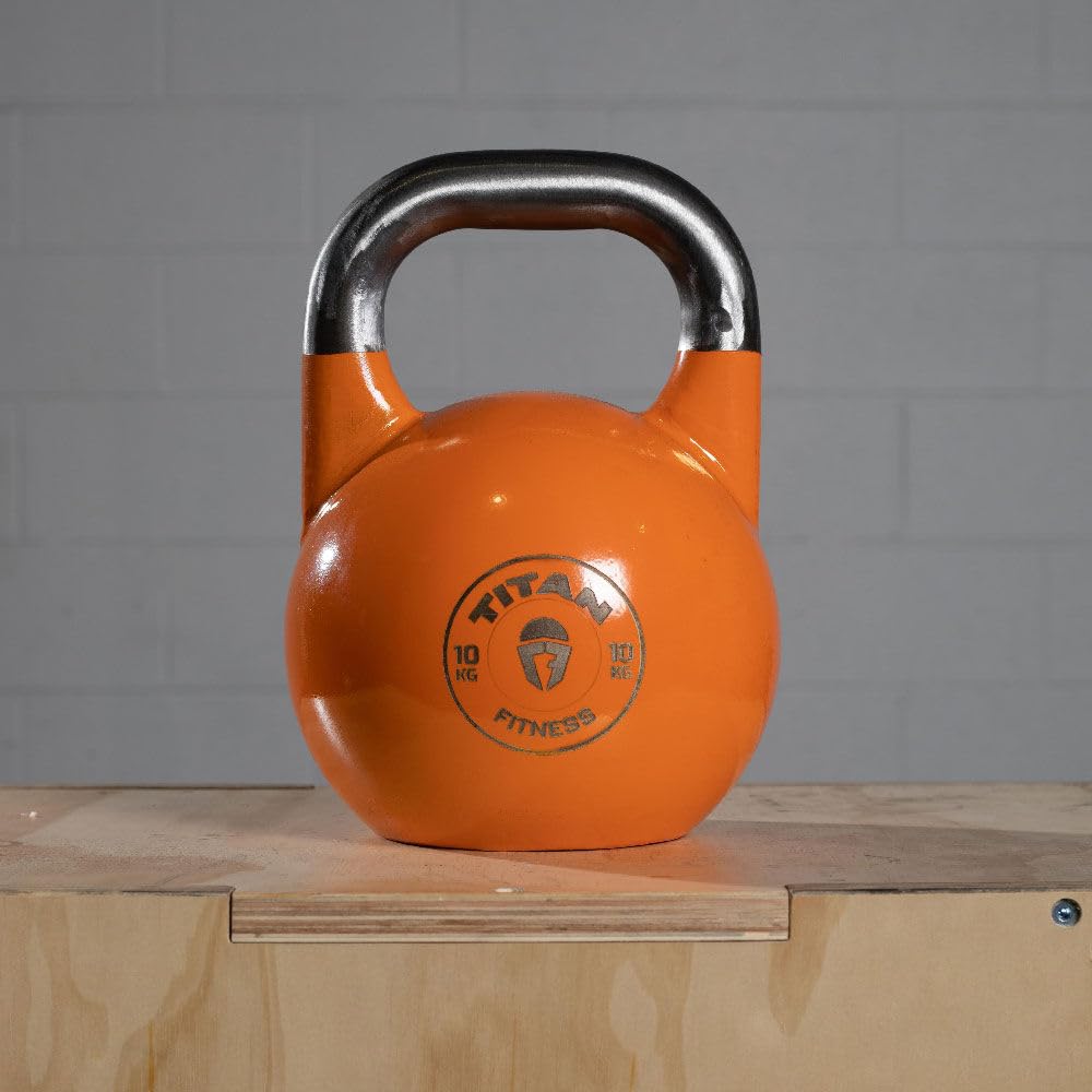 Titan Fitness 10 Kg Competition Kettlebell, Single Piece Casting, Kg Markings, Full Body Workout