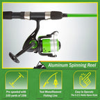 Fishing Rod And Reel Combo - 6Ft 2-Piece Breakline Series Spin Cast Spinning Reel And Fiberglass Collapsible Fishing Pole With E