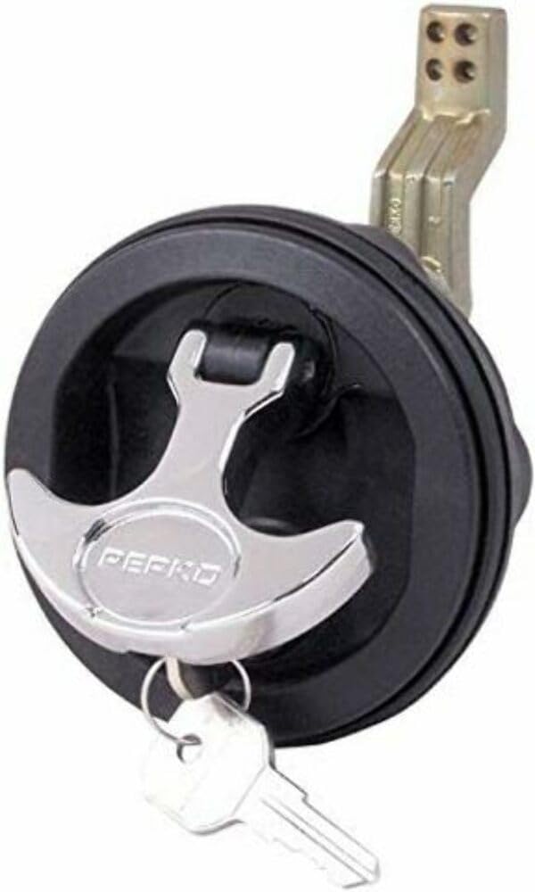 Perko 1091Dp1Blk Surface-Mount Locking Latch For 1/8'' To 3/4'' Thick Smooth/Carpeted Surface, Fits 2-1/2'' Hole - 3/4'' To 2-3/
