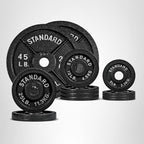 CAP Barbell 200 LB Classic Olympic 2-Inch Cast Iron Weight Plate Set | Black