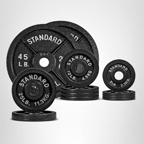 CAP Barbell 200 LB Classic Olympic 2-Inch Cast Iron Weight Plate Set | Black