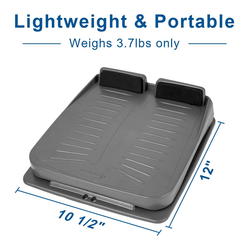 Strongtek Portable Slant Board, Adjustable Incline Boards, Calf Stretcher, Foot Stool,Grey