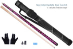 Ab Earth Ergonomic Design 13Mm Tip 58'' Maple Pool Cue Stick Kit With Hard Case (Purple, 21Oz)