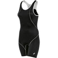 ASICS Women's Snap Down Wrestling Singlet, Black/White, XX-Large