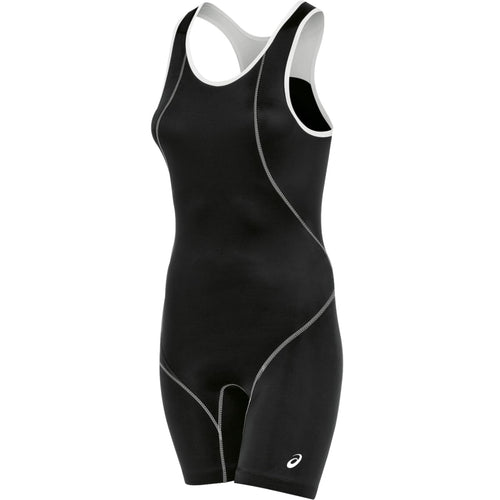 ASICS Women's Snap Down Wrestling Singlet, Black/White, XX-Large