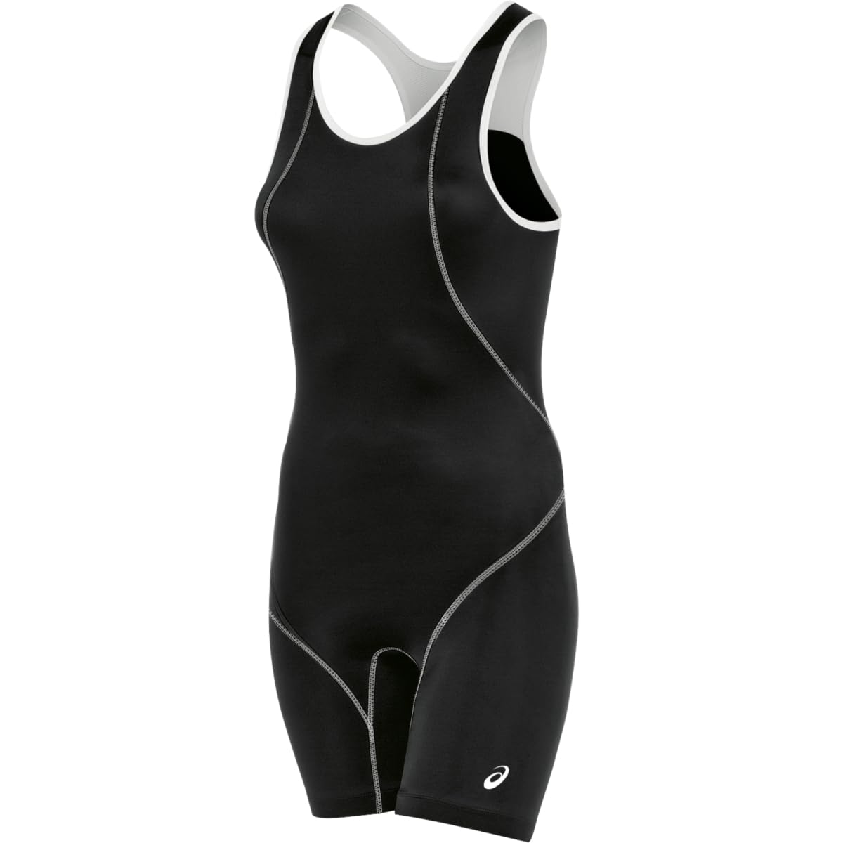 ASICS Women's Snap Down Wrestling Singlet, Black/White, X-Large