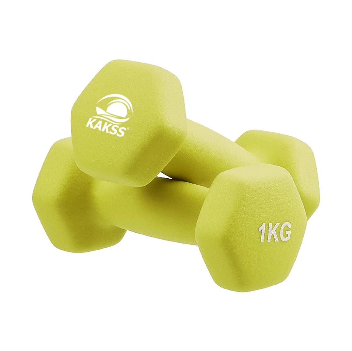 Kakss Neoprene Dumbbell, Set Of 2Pcs (1Kg Set Of 2Pc Green)