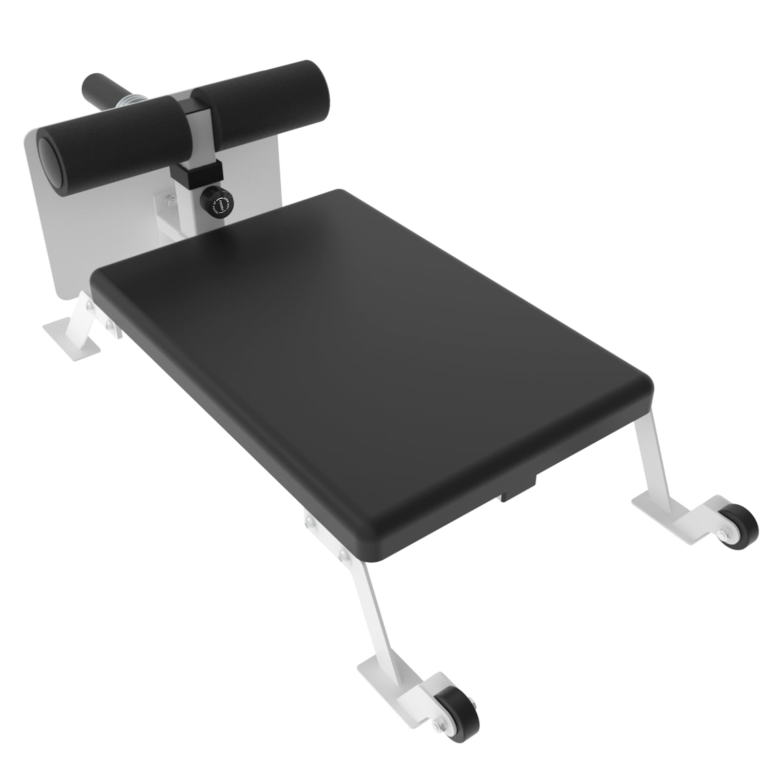 Garvee Nordic Curl Machine,Hamstring & Glute Bench Adjustable with Wheels, Nordic Bench for Home Gym,Black