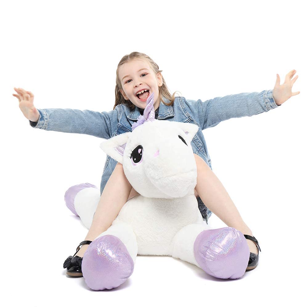 Tezituor 43 Big Unicorn Toys Plush ,Giant Unicorn Stuffed Animals,Unicorn Birthday Decorations For Girls,White Unicorns Gifts Fo